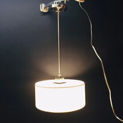 Drum Pendant Lamp 14” 2-LED Light Justice Design Group CUS-9510-WHTE  Nickel New - Image 1 of 4