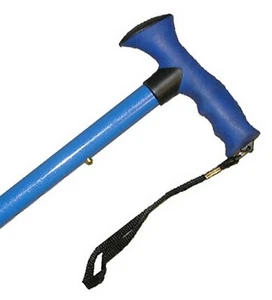 Blue Comfy-Grip Handle Folding Walking Cane Lightweight Adjustable - Picture 1 of 2