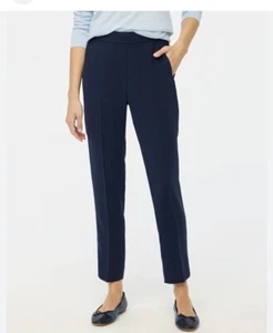 J. Crew Factory NWT Jamie Pant Elastic Waist Navy Blue Tapered Leg Ankle Size 14 - Picture 1 of 12