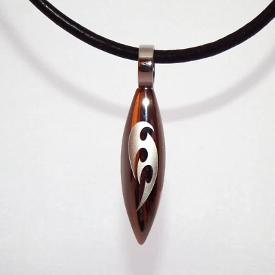 Edelstahl Anhänger Surfbrett Surfboard Surfer Schmuck mit tribal Motiv Herren - Bild 1 von 4