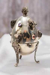 Zar Silber Ei - Silber Mufflon - Silber 84 Imperial Russland - Kunst Arbeit Ei - Bild 1 von 5