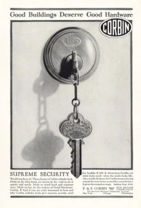 1928 P & F Corbin: Supreme Security Vintage Print Ad - Bild 1 von 1