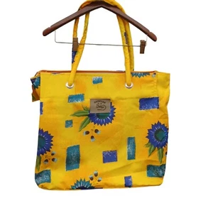 Mazatlan Mexico Tote Bag Extra Large Yellow Floral Canvas Weekender Bag Travel - Picture 1 of 20