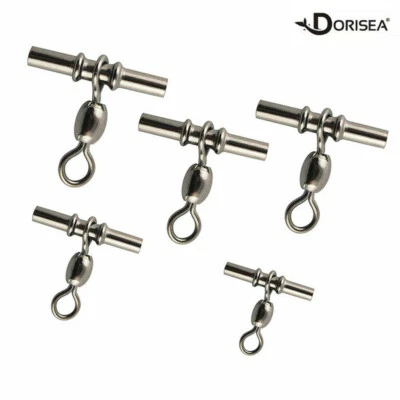 50/100pcs 1.4-3.0mm 3 Way Cross-line Fishing Sleeve Crane Swivel Crimp Swivels - Image 1 of 4