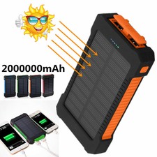 2000000mAh Super Solar Power Bank 2USB Charger Portable Battery for Cell Phone