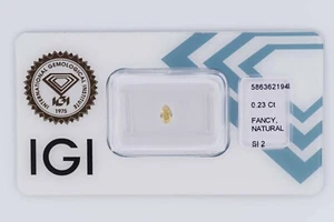 Elegante pera de diamante brillante Int. Amarillo 0,23 quilates. - SI2 - Certificado IGI 🙂 - Imagen 1 de 5