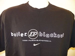 PURDUE BOILERMAKERS 2008 "Blackout" T-Shirt LARGE Black (2-Sided) Football NIKE - Picture 1 of 5