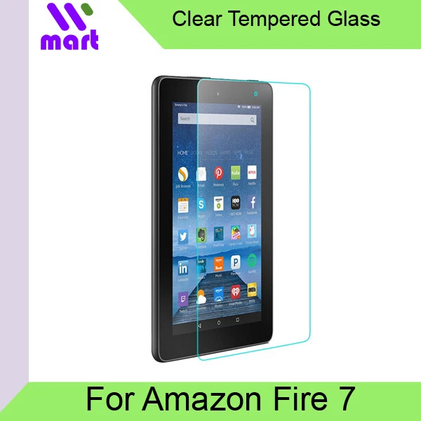 Amazon Fire 7 Tempered Glass Clear Screen Protector Compatible for Fire 7 2017 / - Image 1 of 1