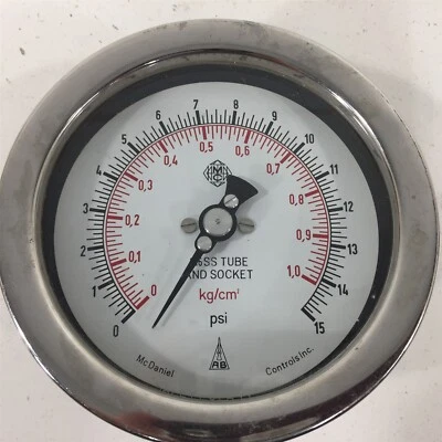 McDaniel Controls Pressure Gauge 0-15PSI 1/4"NPT 3.5" - Image 1 of 4
