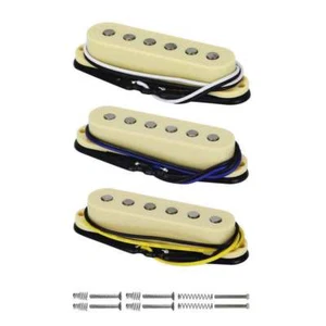 Juego de pastillas de bobina individual para guitarra Alnico 5 ST cuello/medio/puente amarillo ajuste FD ST - Imagen 1 de 8