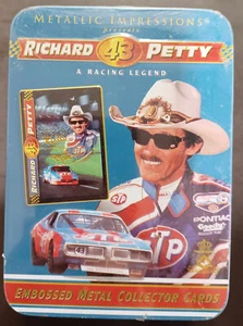 Richard Petty Embossed Metal Collector Cards by Metallic Impressions Tin NEW - Picture 1 of 1