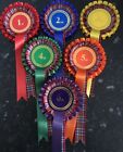 1st-6th 2 Tier Tartan Rosettes Large 68mm Centres  *free Postage*