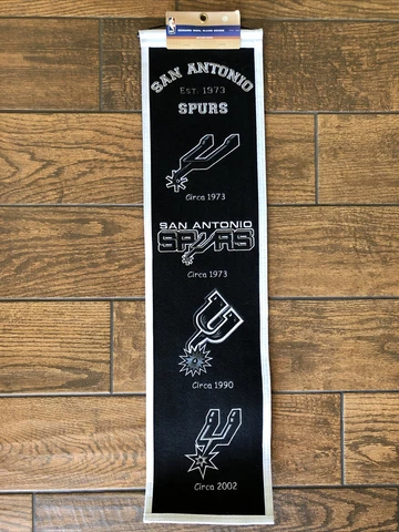 San Antonio Spurs 8x32 Embroidered Genuine Wool NBA Heritage Banner Pennant Cover