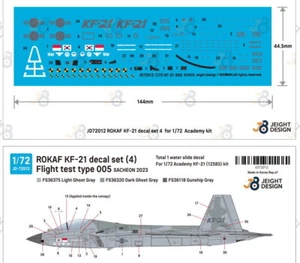 1/72 ROKAF KF-21 Decal set 4 Flight Test No.005 Sacheon 2023 for Academy #12585 - Picture 1 of 1
