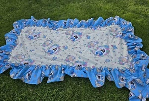 Falda de cama de colección Disney Blancanieves Dopey polvo volantes ropa de cama doble azul 2 cenefas - Imagen 1 de 4