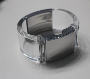 Hard to Find Swiss SWATCH Irony Clear Acrylic Plastic Quarts Watch Bracelet 2001 - Picture 1 of 11