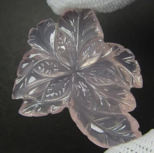 27,97 kt echter natürlicher Rosenquarz Blume Schnitzerei Edelstein aus Brasilien Ref-VDO - Bild 1 von 4