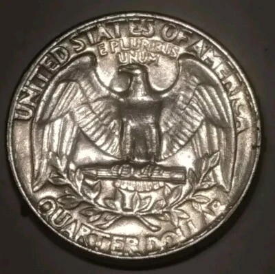 1972 D Washington Quarter - Grease Strike Through  Reverse Missing letters - Image 1 of 4