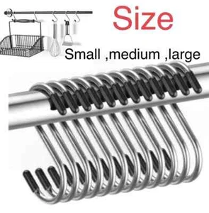 Quality Stainless Steel S Hooks Kitchen Meat Pan Utensil Clothes Hanger Hanging - Picture 1 of 5