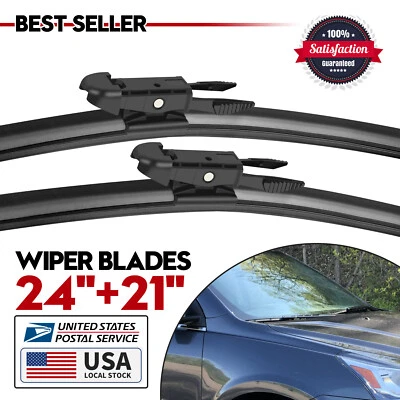 24"&21" Pair OEM Bracketless Windshield Wiper Blades For Buick Lucerne 2005-2011 - Image 1 of 4