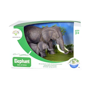 Animal Kingdom Wild Life conjunto de 2 figuras de acción elefante detalles realistas - Imagen 1 de 2