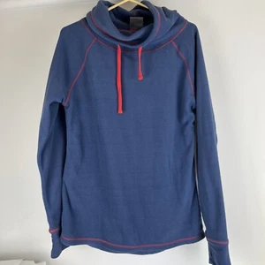 Womens Fleece Drawstring Cowl Neck  energy zone blue pink medium Soft - Picture 1 of 5