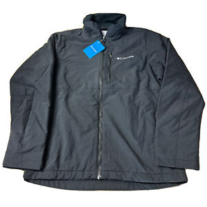 Columbia Men's Nylon Fleece Lined Lightweight Jacket Coat, Black MEDIUM