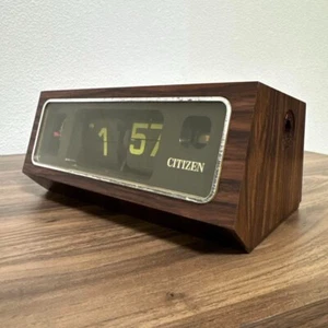 CITIZEN 7RD020 Reloj Despertador Abatible Grano Madera Reloj de Mesa Antiguo Showa Retro - Imagen 1 de 8