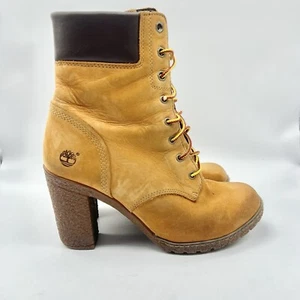 Timberland Booties Women's Size 7 Tillston Ankle Block Heel Brown Suede - Picture 1 of 10