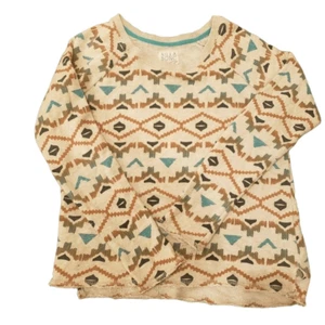 Billabong Women's Ivory Aztec Southwest Tribal Print Sweatshirt - Picture 1 of 10