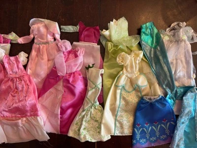 Disney Princess Fashion Doll Dress Clothing Lot Tiana Little Mermaid Aurora - Image 1 of 4