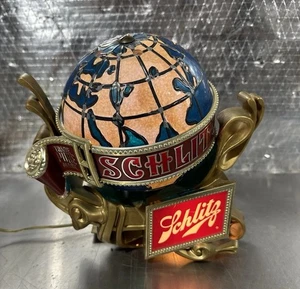 Vintage Schlitz Bierkasse beleuchtet Bewegung Globus Schild - Bild 1 von 23