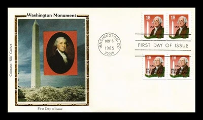 US COVER WASHINGTON MONUMENT FDC COMBO COLORANO SILK CACHET - Image 1 of 2