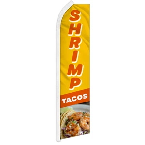 10 x "SHRIMP TACOS" advertising super flag swooper banner business food camaron - Picture 1 of 10
