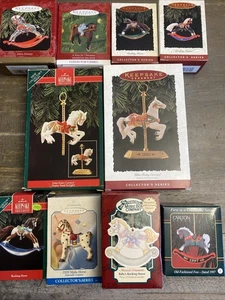 Lot Of 10 Rocking Horse - Carousel Christmas Ornaments - Hallmark- Carlton - SF  - Picture 1 of 17