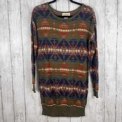 Suéter Denim & Supply Ralph Lauren Azteca Mujer XS Verde Multi Suroeste Tribal Foto 1 de 4