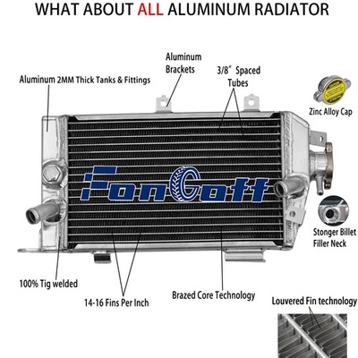 Radiador de aluminio de 2 filas para 2008 2009 2010 2011 2012 2013 KAWASAKI KLR650 KLR 650 Foto 1 de 4