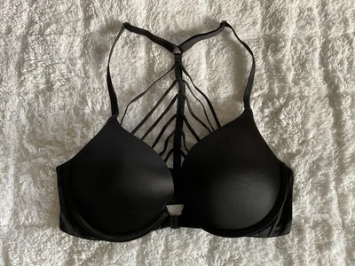 Victoria’s Secret Very Sexy Push-Up Pigeonnant Black Front Clasp 32C Racerback - Image 1 of 4