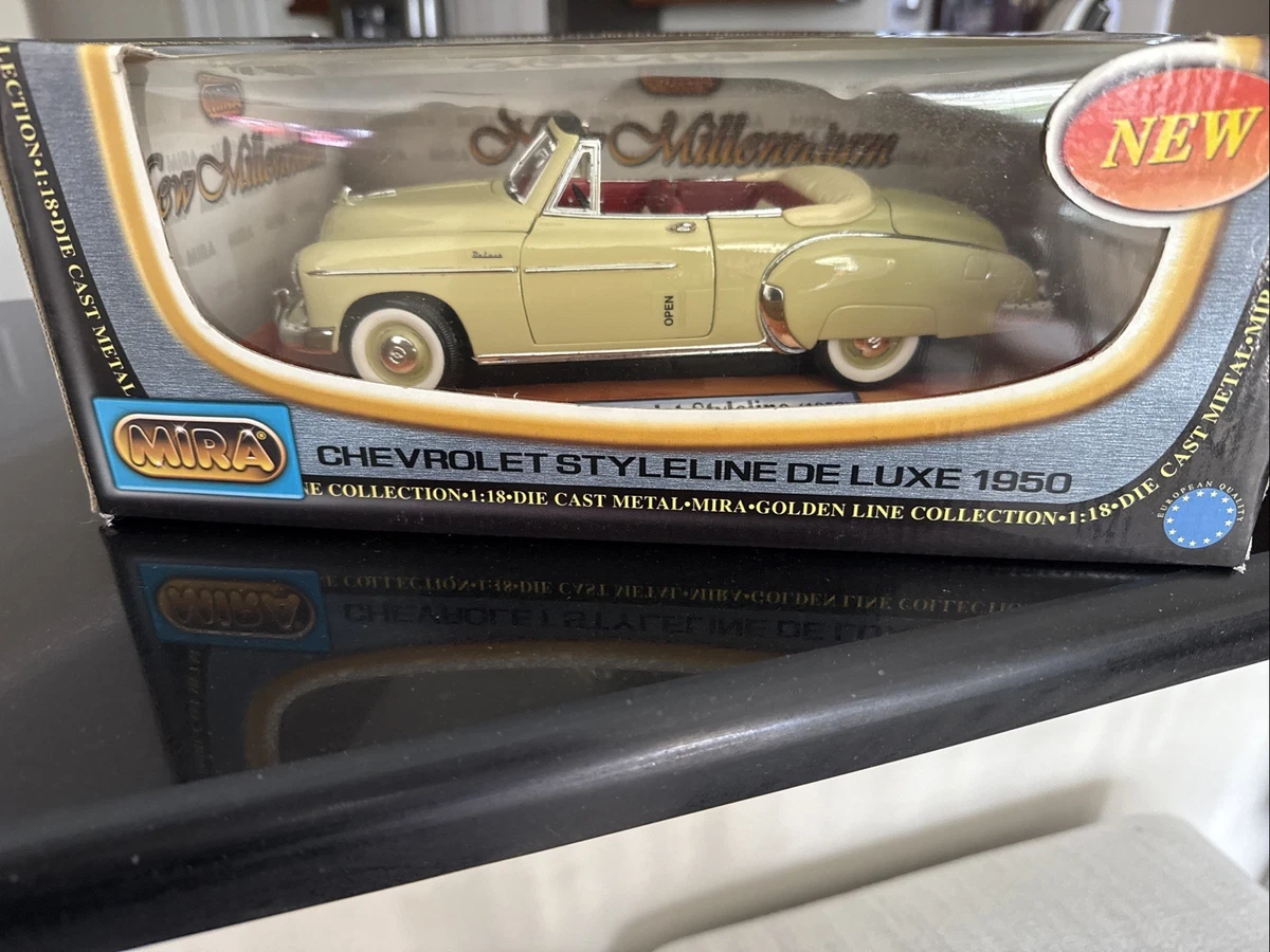 Vintage 1950 Chevrolet Styleline Deluxe 1/18 scale Yellow Diecast
