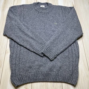 Lacoste Heavy Wool Knit Sweater Pullover Rundhals Logo Grau Herren Gr. 5 Vintage - Bild 1 von 11