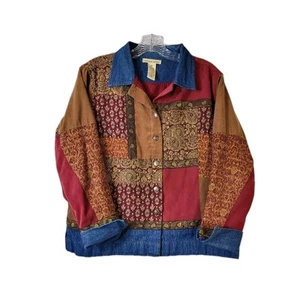 Giacca donna Bechamel Petites PM Med denim jacquard boho patchwork nonna vintage - Foto 1 di 10