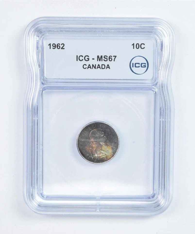 1962 Canada 10 Cents MS67 ICG Beautiful Tone *5888 - Image 1 of 3
