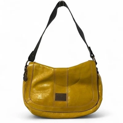 Vintage Simply Vera Wang Yellow leather shoulder bag purse with a boho vibe NEW - Image 1 of 4