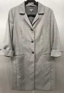 Talbots Long Blazer Jacke 14 schwarz weiß gepunktet Wollmischung Taschen Preppy - Bild 1 von 12