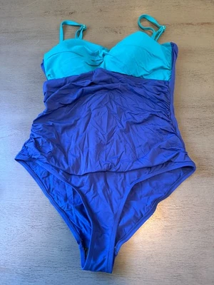Traje de baño de una pieza CHAPS azul dos tonos talla US 18 Foto 1 de 2