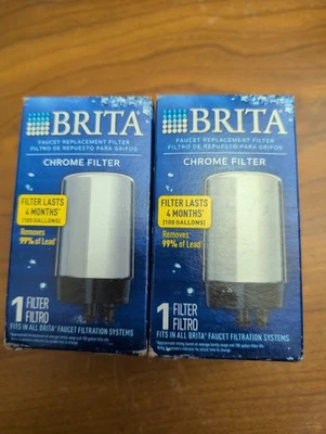 BRITA FR-200 Chrome Replacement Faucet Filter 2 Pack NEW Lasts 4 Months Each - Image 1 of 2