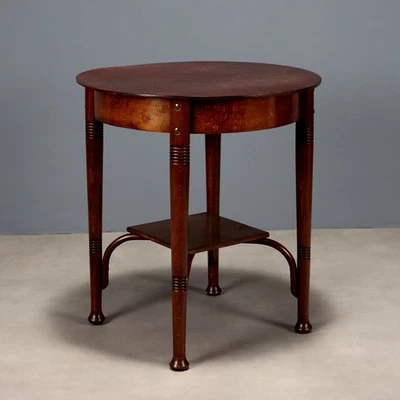 Table Basse Ancienne Hêtre Teinté Noyer Autriche XXe Siècle Originale - Photo 1/4