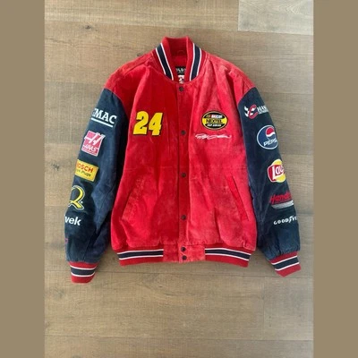Chase Authenticics XL X-LARGE Jeff Gordon Bomber Gamuza Chaqueta Wilson Cuero Foto 1 de 4