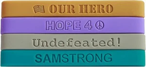 600 pulseras de silicona personalizadas TU color, texto e imagen pulseras rápidas ahora - Imagen 1 de 2