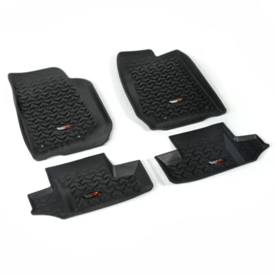 Rugged Ridge Floor Liner Front/Rear Black Fits 2007-2018 Jeep Wrangler JK 2 Dr - Image 1 of 4